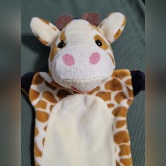 Set of 2 hand puppets, Monkey & Giraffe jungle zoo animal hand puppet - Picture 4 of 5